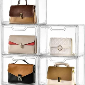 Clear Acrylic Purse Organizer Storage Box (5 Pack)