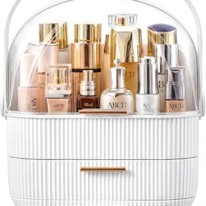 Dustproof Makeup Organizer with Drawers & Transparent Cover