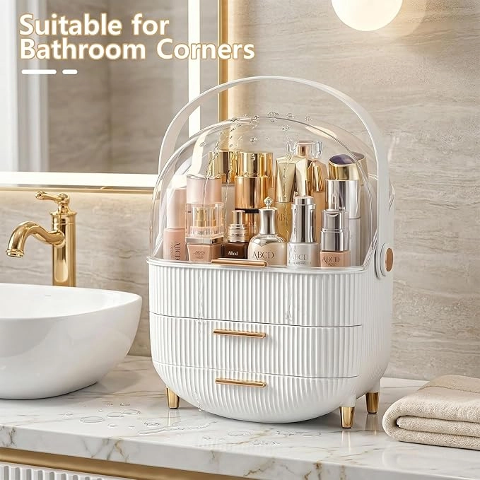 Dustproof Makeup Organizer with Drawers & Transparent Cover - Image 4